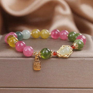 Tourmaline Fu Character Love Bracelet