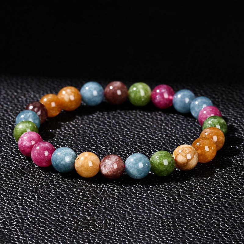 Multicolor Tourmaline Beaded Bracelet for Energetic Balance