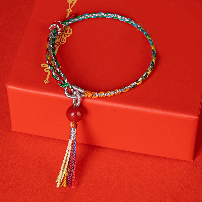 Colorful String Cinnabar Concentration Bracelet
