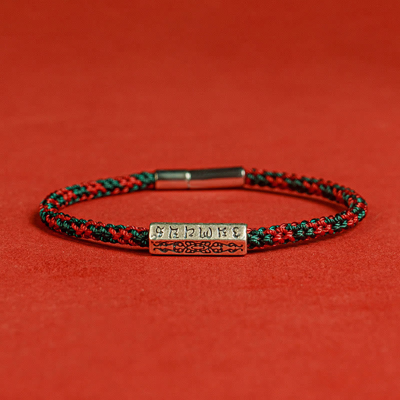 Red String Black String Six True Words 925 Sterling Silver Luck Bracelet