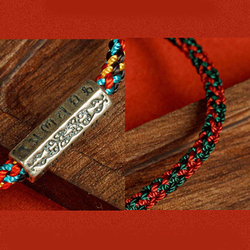 Red String Black String Six True Words 925 Sterling Silver Luck Bracelet