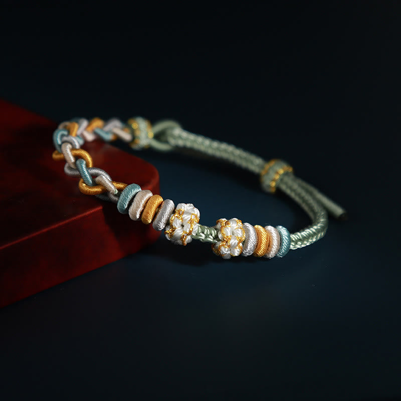 Four-Strand Braided Red String Peach Blossom Connection Bracelet