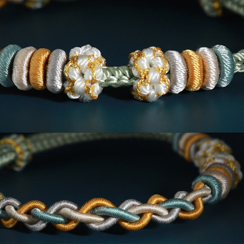 Four-Strand Braided Red String Peach Blossom Connection Bracelet
