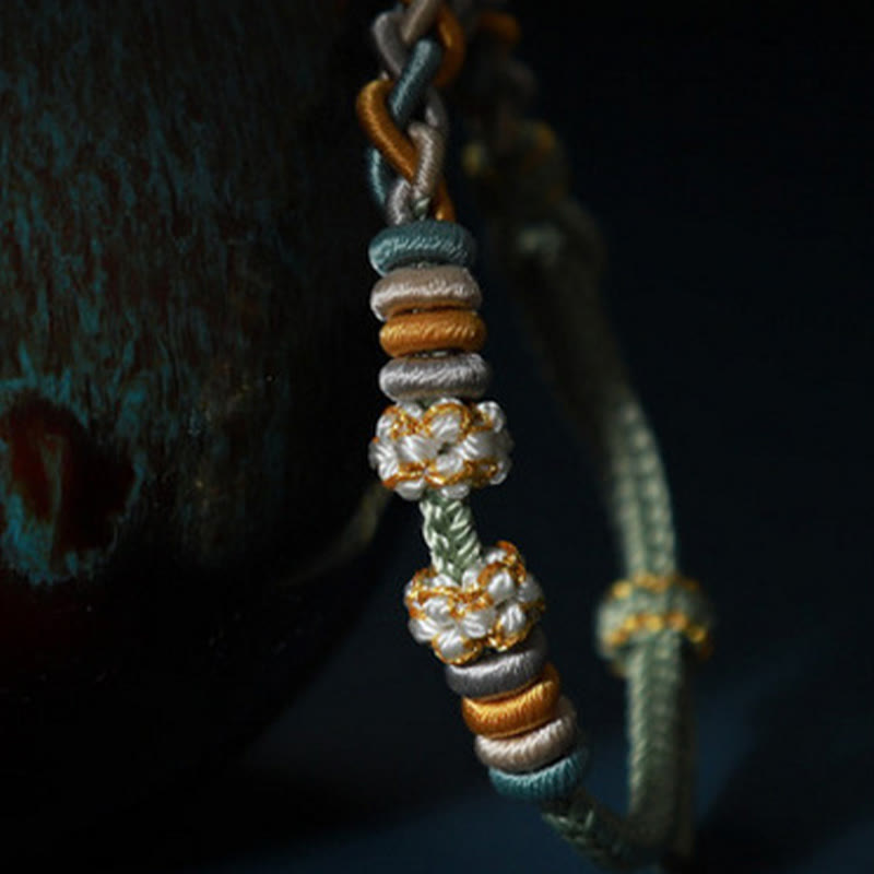 Four-Strand Braided Red String Peach Blossom Connection Bracelet
