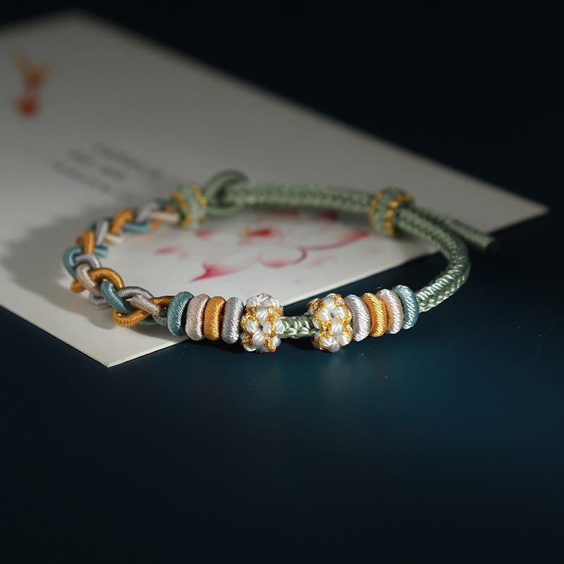 Four-Strand Braided Red String Peach Blossom Connection Bracelet