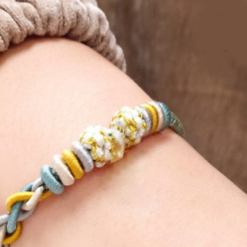 Four-Strand Braided Red String Peach Blossom Connection Bracelet