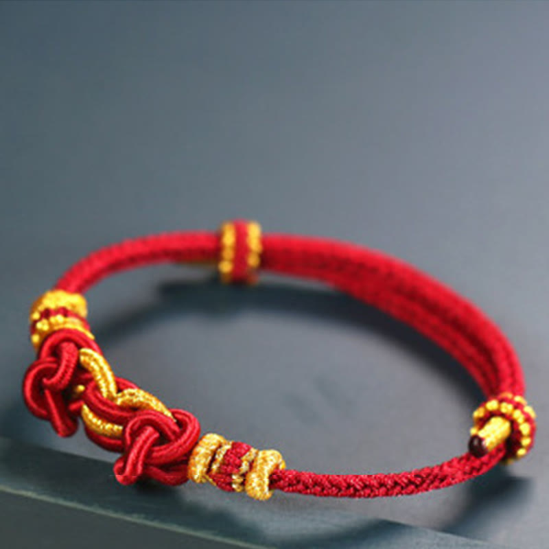Red String Saddle Endless Knot Adjustable Cord Bracelet