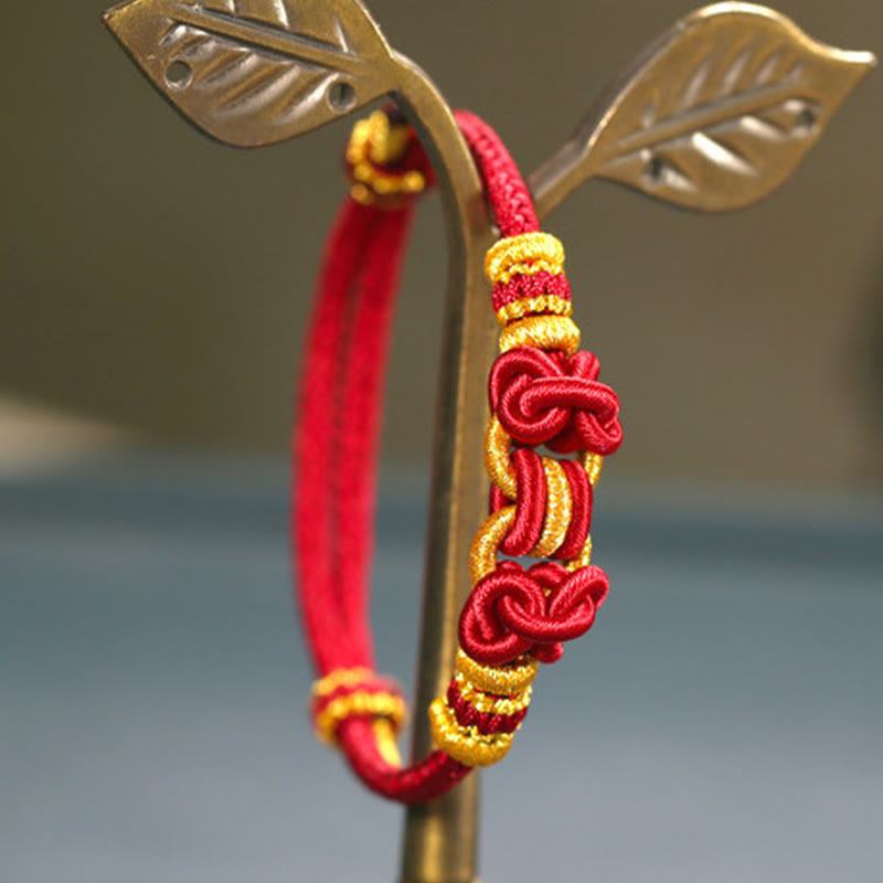 Red String Saddle Endless Knot Adjustable Cord Bracelet