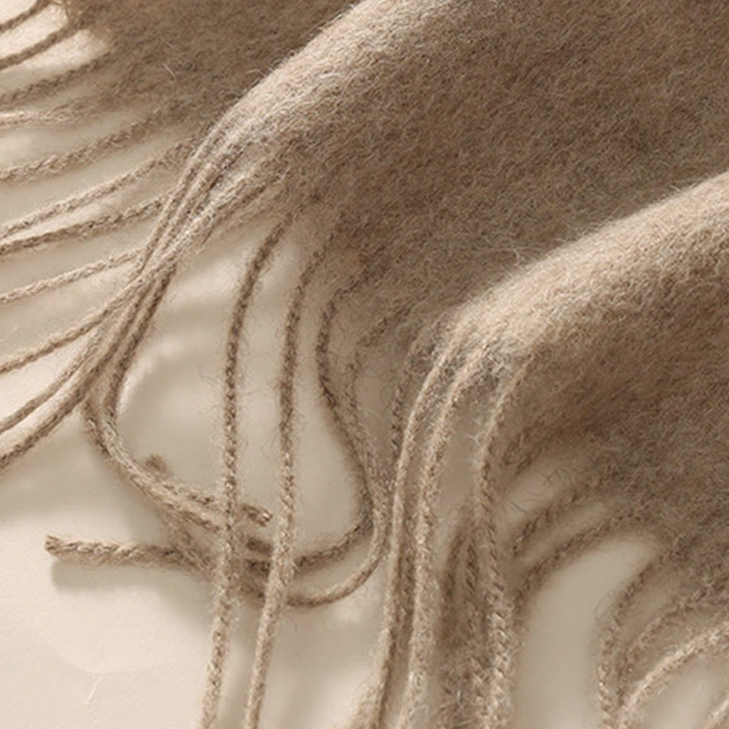 Warm Embroidered Wool Tassel Meditation Wrap Shawl