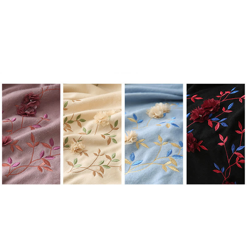 Wool Embroidered Tassel Mindful Sanctuary Shawl Wrap