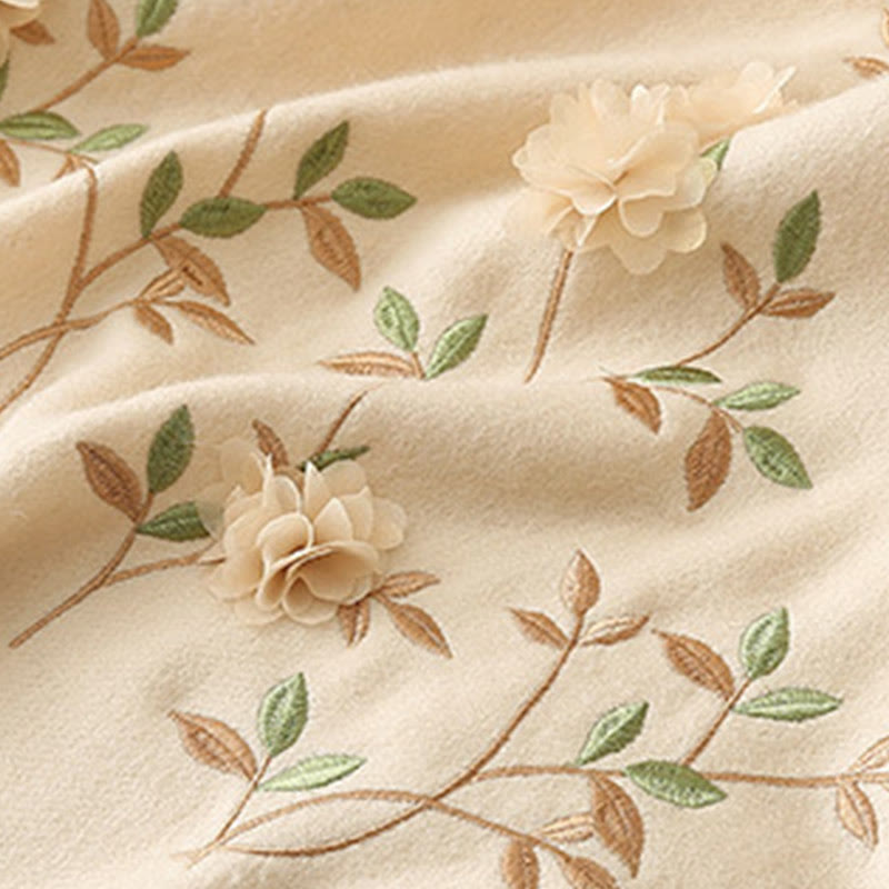 Wool Embroidered Tassel Mindful Sanctuary Shawl Wrap