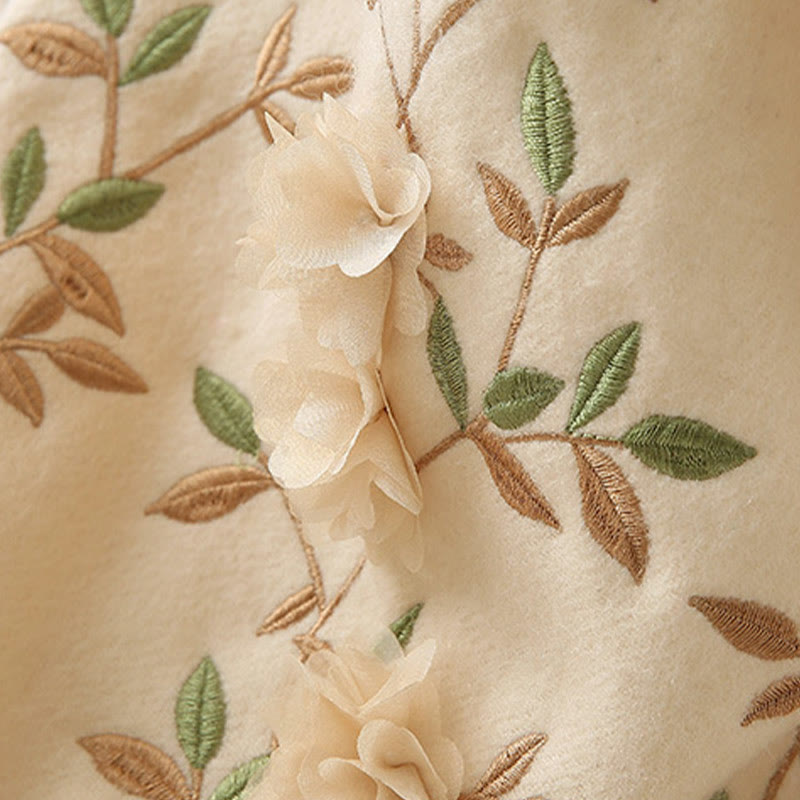 Wool Embroidered Tassel Mindful Sanctuary Shawl Wrap
