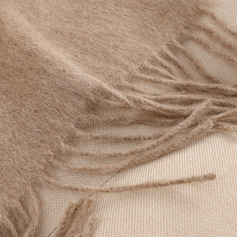 Wool Shawl Red Flower Gold Sequins Embroidery Tassel Winter Cozy Travel Scarf Wrap