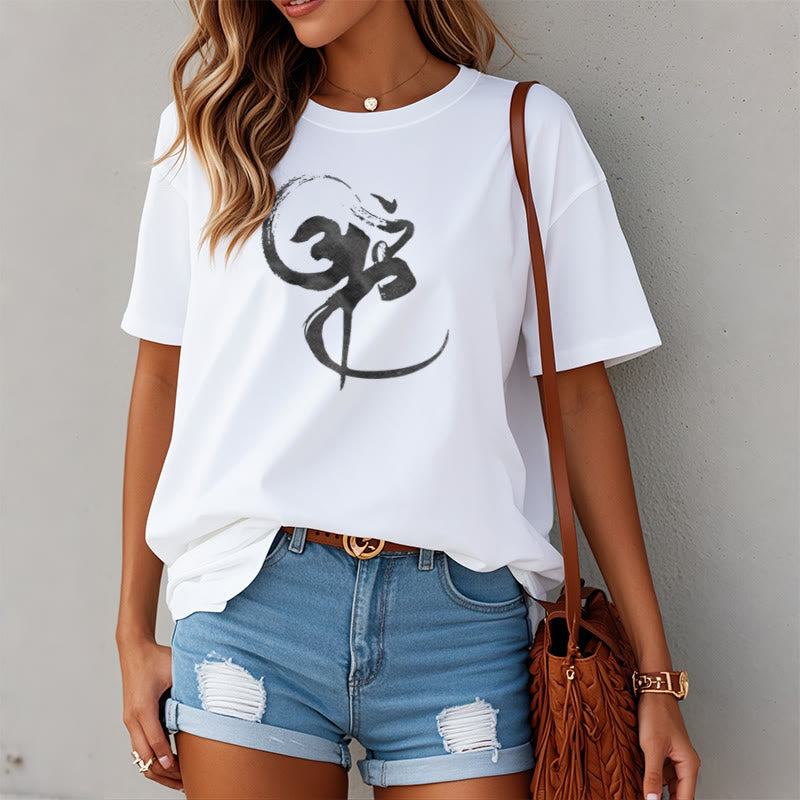 Om Design Cotton Tee T-shirt