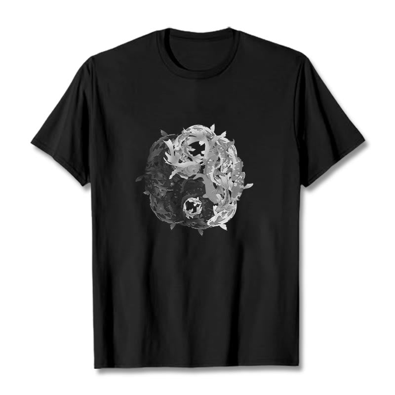 Soft Cotton Yin Yang Koi Balance Meditation Tee