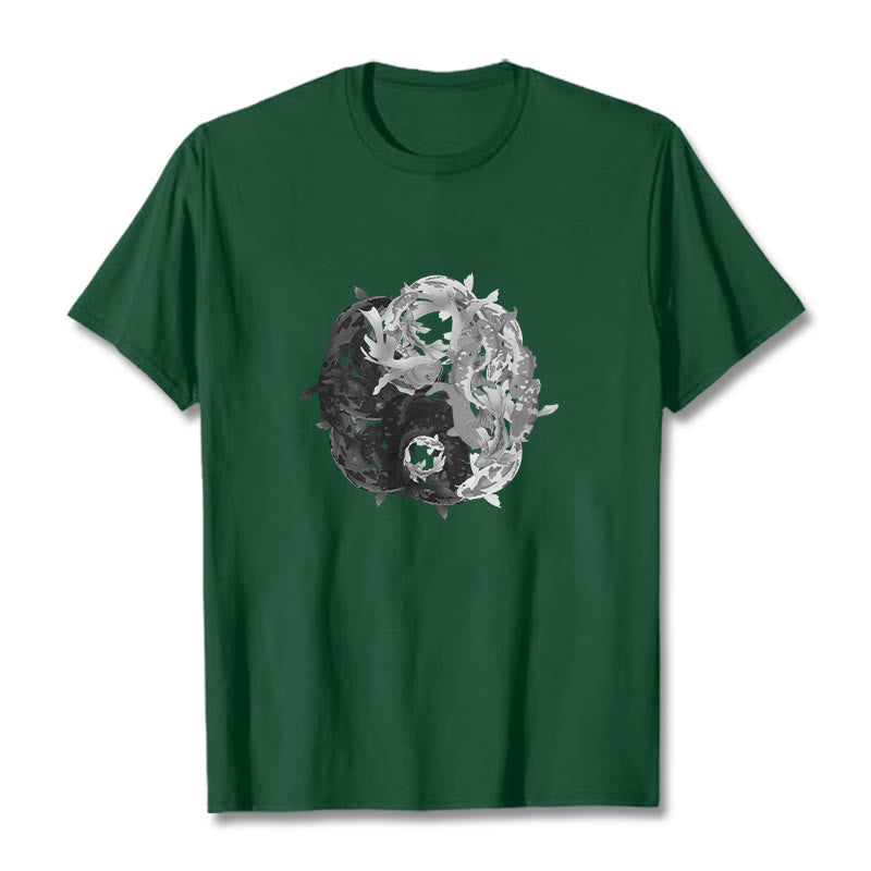 Soft Cotton Yin Yang Koi Balance Meditation Tee