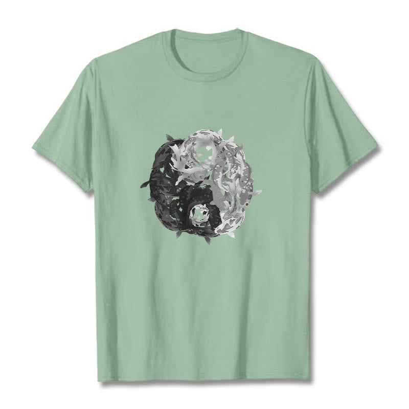 Soft Cotton Yin Yang Koi Balance Meditation Tee