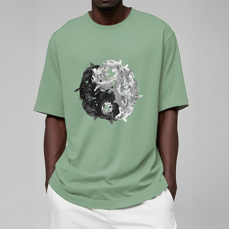 Soft Cotton Yin Yang Koi Balance Meditation Tee