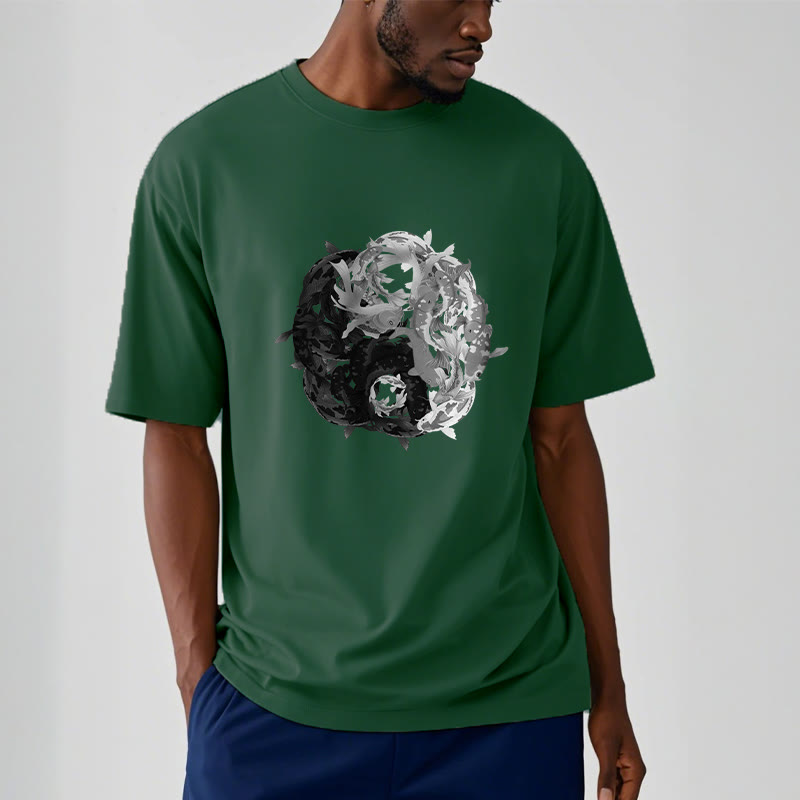 Soft Cotton Yin Yang Koi Balance Meditation Tee