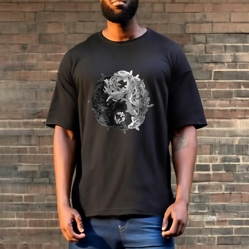 Soft Cotton Yin Yang Koi Balance Meditation Tee