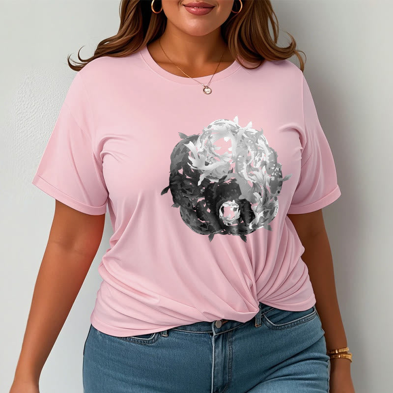 Soft Cotton Yin Yang Koi Balance Meditation Tee