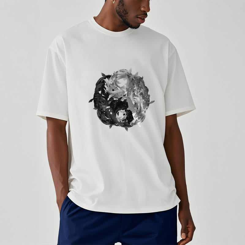 Soft Cotton Yin Yang Koi Balance Meditation Tee