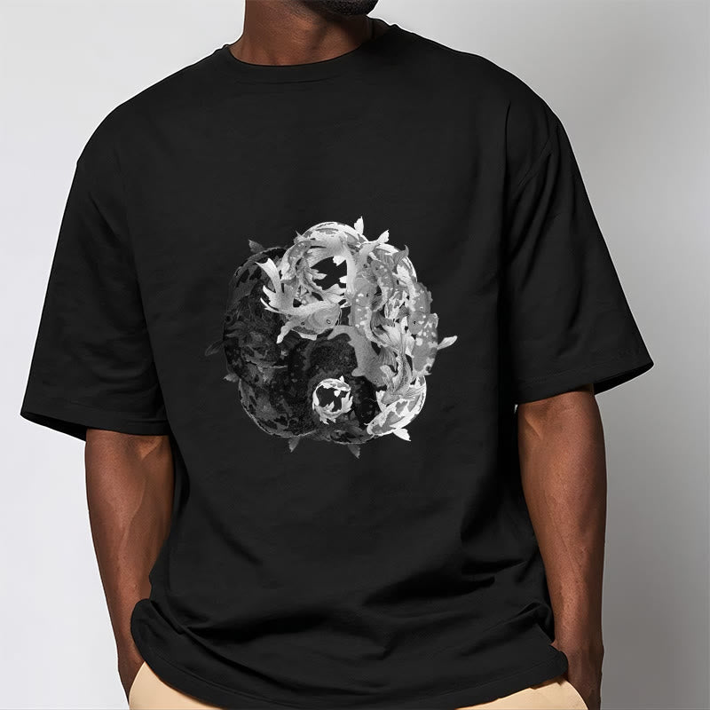 Soft Cotton Yin Yang Koi Balance Meditation Tee