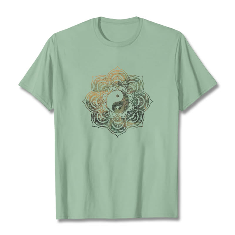 Mandala Yin Yang Cotton Tee T-shirt