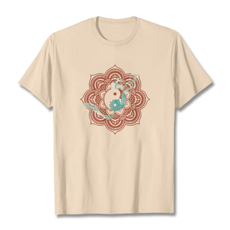 Mandala Yin Yang Cotton Tee T-shirt