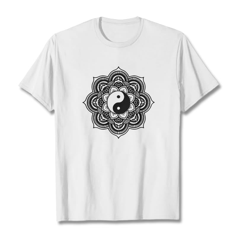 Mandala Yin Yang Cotton Tee T-shirt