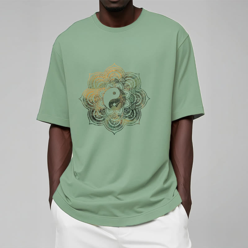 Mandala Yin Yang Cotton Tee T-shirt