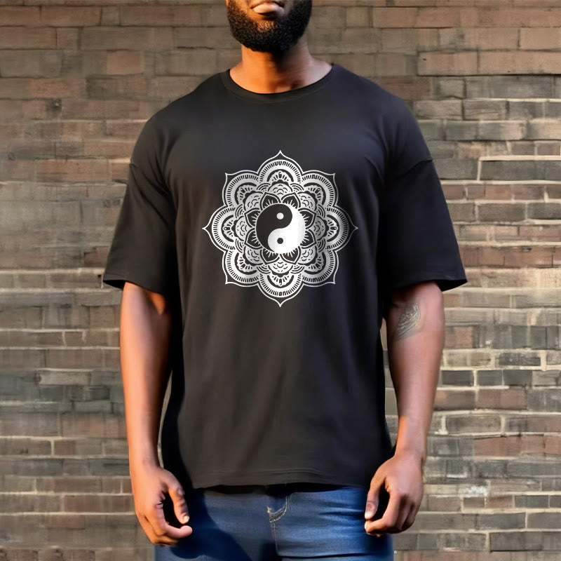 Mandala Yin Yang Cotton Tee T-shirt