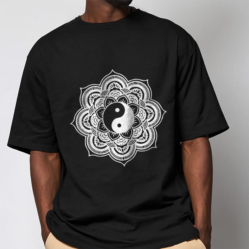 Mandala Yin Yang Cotton Tee T-shirt