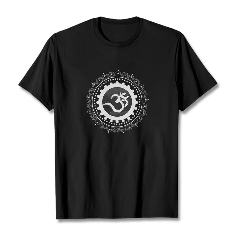 Om Mandala Pattern Cotton Tee T-shirt