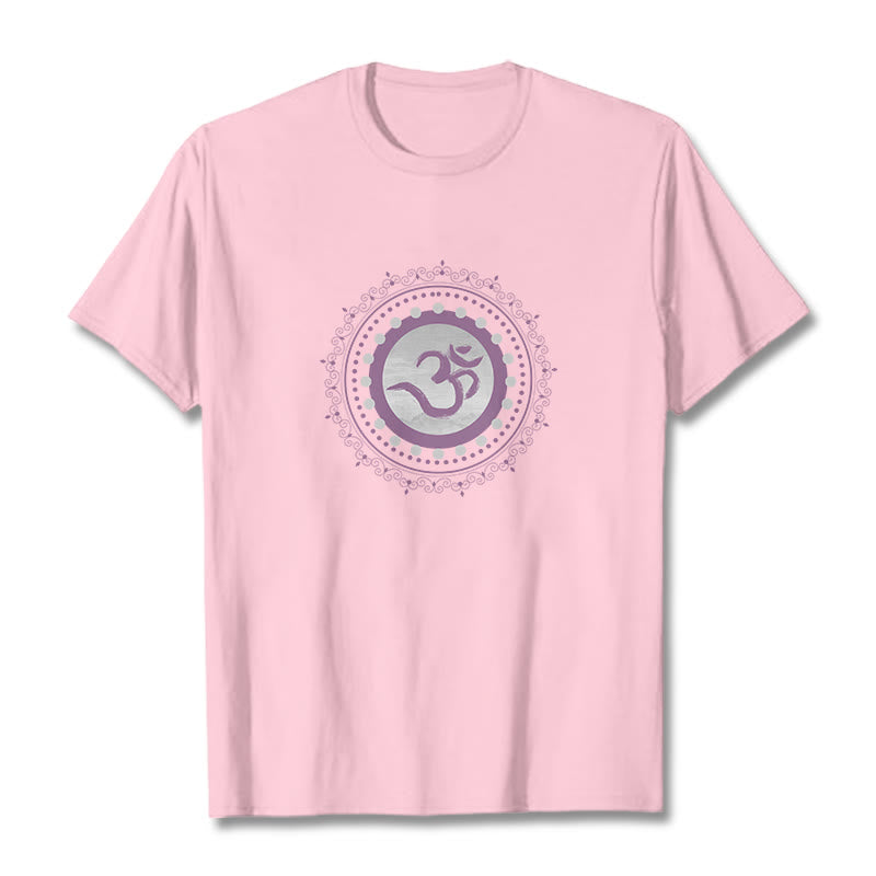 Om Mandala Pattern Cotton Tee T-shirt