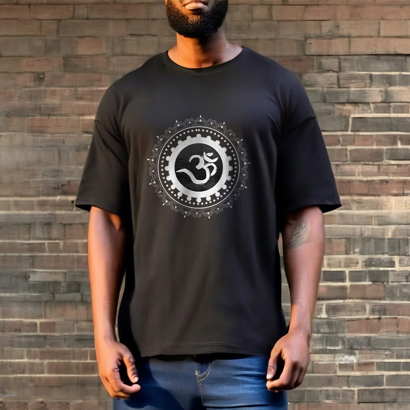 Om Mandala Pattern Cotton Tee T-shirt
