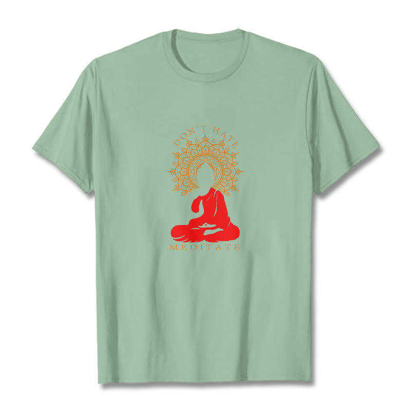 Soft Cotton Crew Neck Mindful Meditation T-Shirt