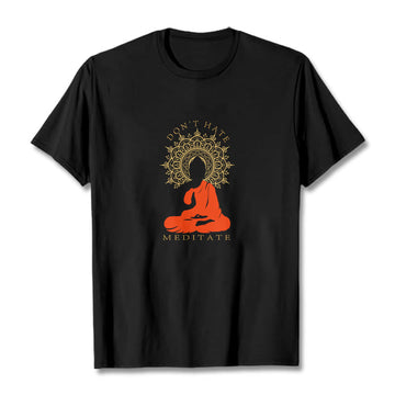 Soft Cotton Crew Neck Mindful Meditation T-Shirt