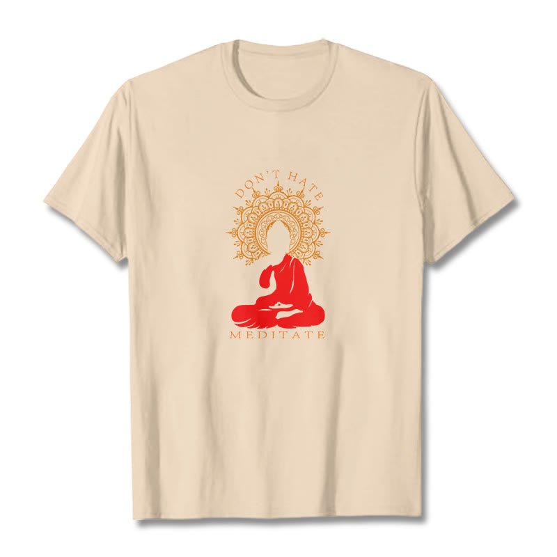 Soft Cotton Crew Neck Mindful Meditation T-Shirt