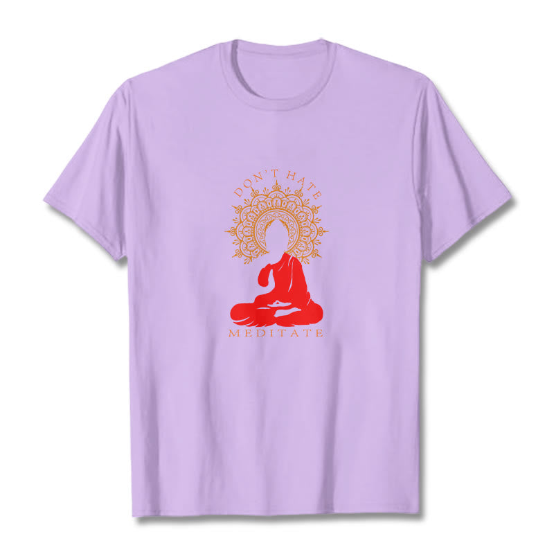 Soft Cotton Crew Neck Mindful Meditation T-Shirt