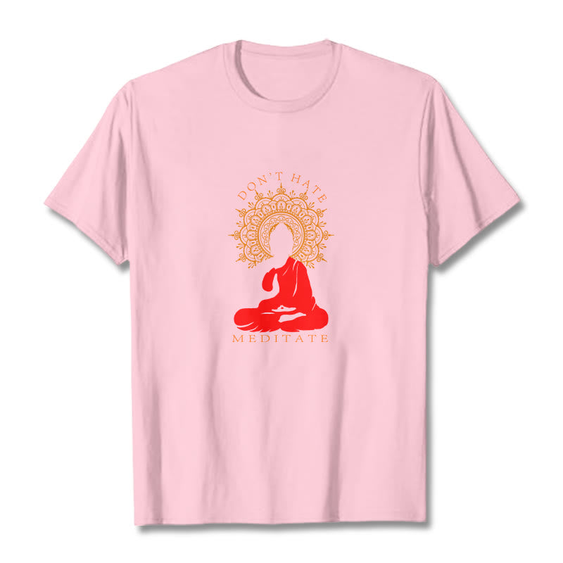 Soft Cotton Crew Neck Mindful Meditation T-Shirt