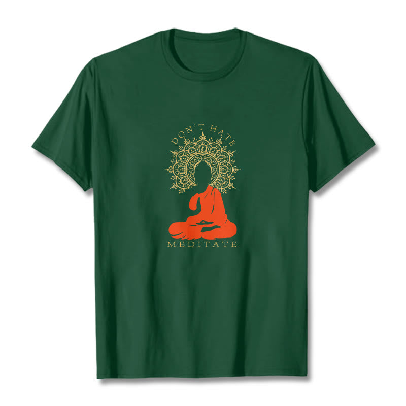 Soft Cotton Crew Neck Mindful Meditation T-Shirt