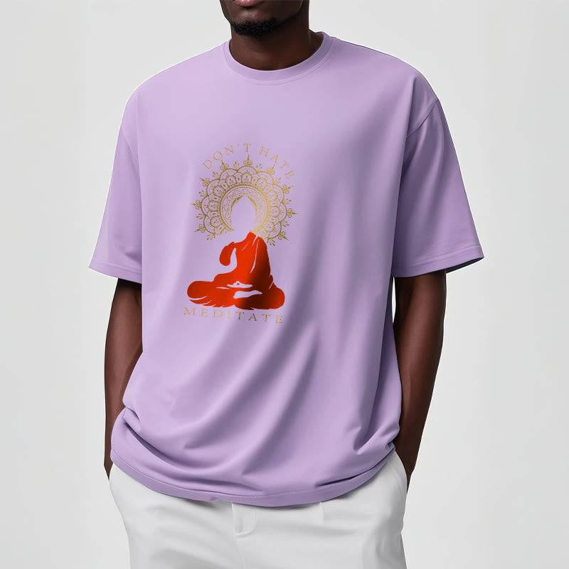 Soft Cotton Crew Neck Mindful Meditation T-Shirt