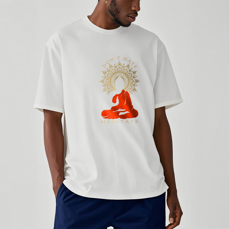 Soft Cotton Crew Neck Mindful Meditation T-Shirt