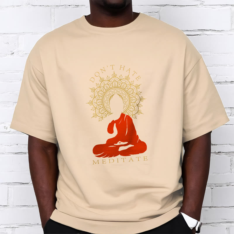 Soft Cotton Crew Neck Mindful Meditation T-Shirt