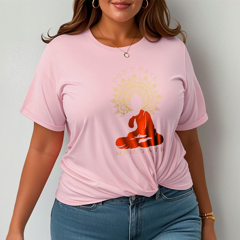 Soft Cotton Crew Neck Mindful Meditation T-Shirt