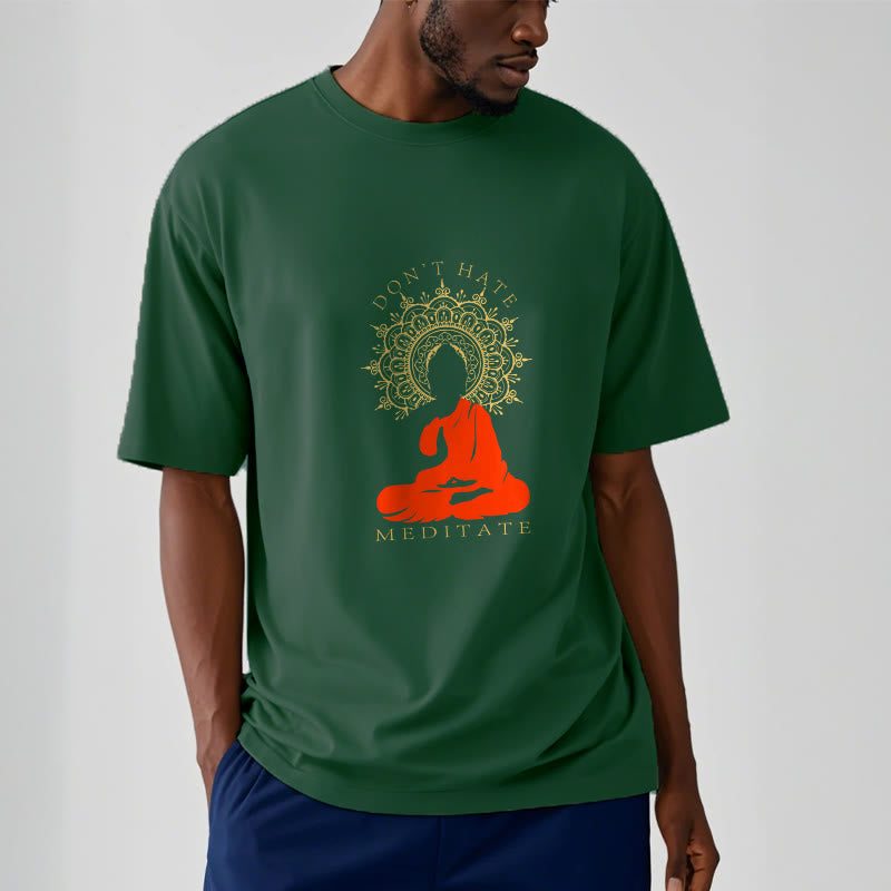 Soft Cotton Crew Neck Mindful Meditation T-Shirt