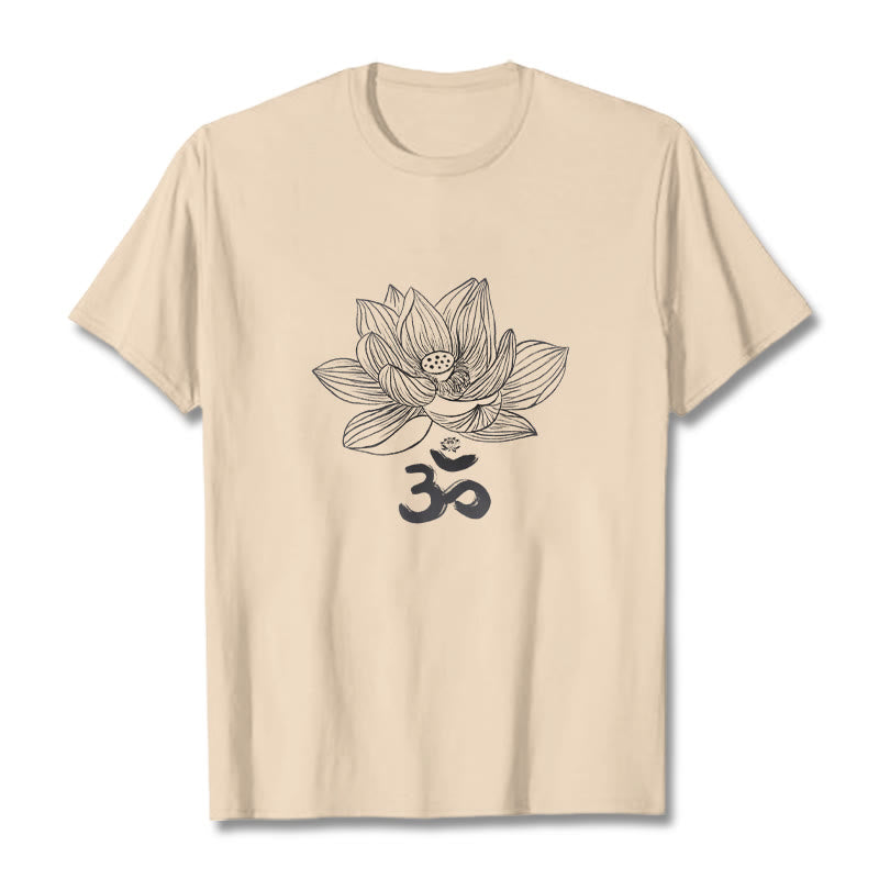 Om Lotus Sketch Cotton Tee T-shirt