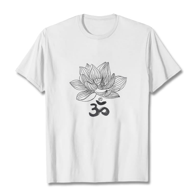 Om Lotus Sketch Cotton Tee T-shirt