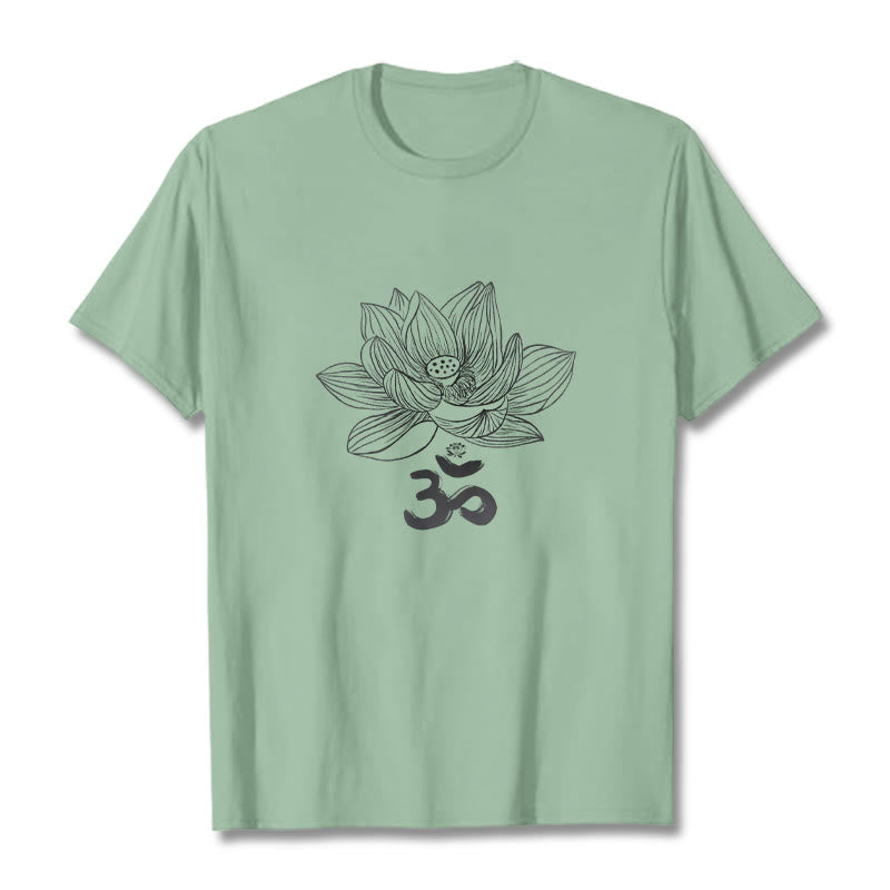 Om Lotus Sketch Cotton Tee T-shirt